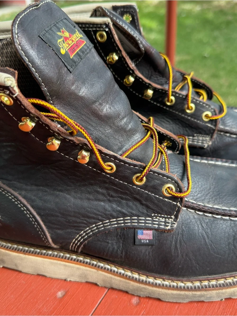 Men’s Black Leather Moc-Toe Work Boot steel toe